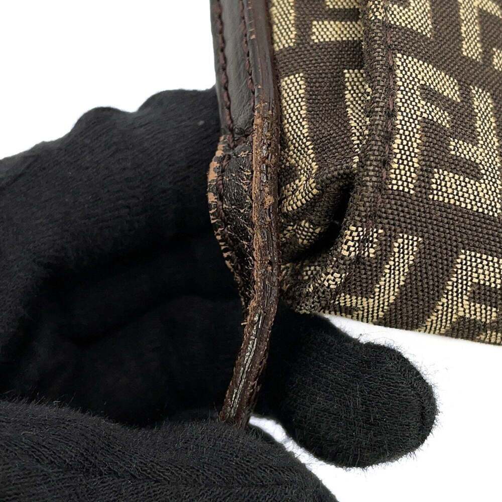 FENDI Brown Leather Zucca Shoulder Bag - Picture 13 of 16